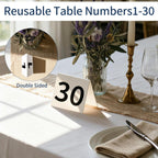 30 Packs Restaurant Table Numbers, Double Side Acrylic Table Tent Numbers for Restaurant Cafes Banquets - White 3.4 x 2.2 x 2.9 inches