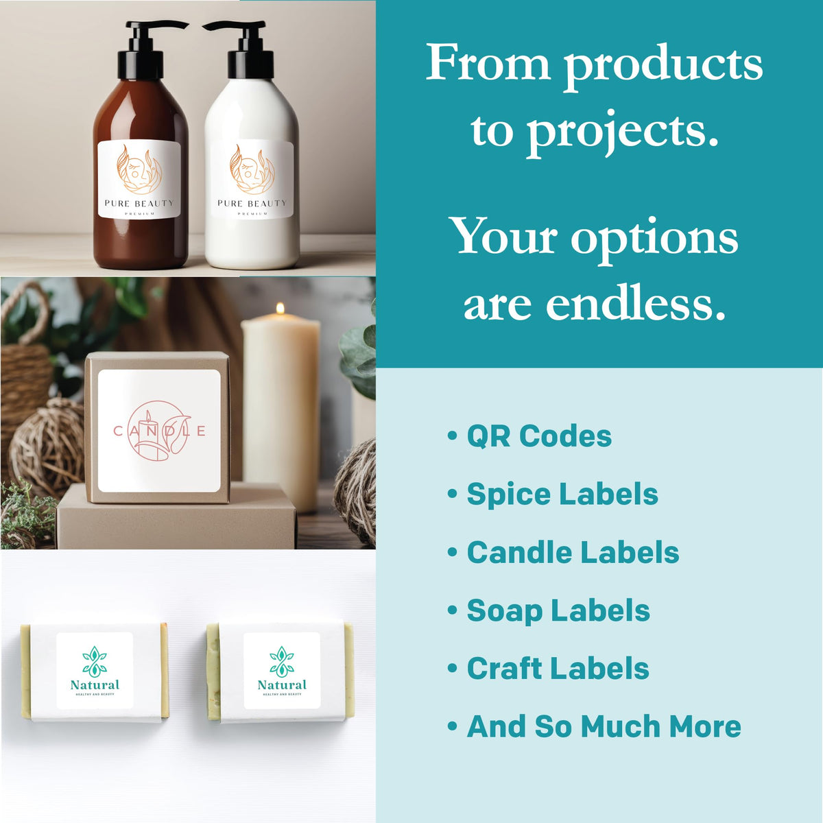 Premium Label Supply White Sticker Square Labels – 2" x 2" – Laser/Inkjet Compatible – (20 per Sheet), 100 Sheets – 2000 Total Adhesive Labels 2000 Labels