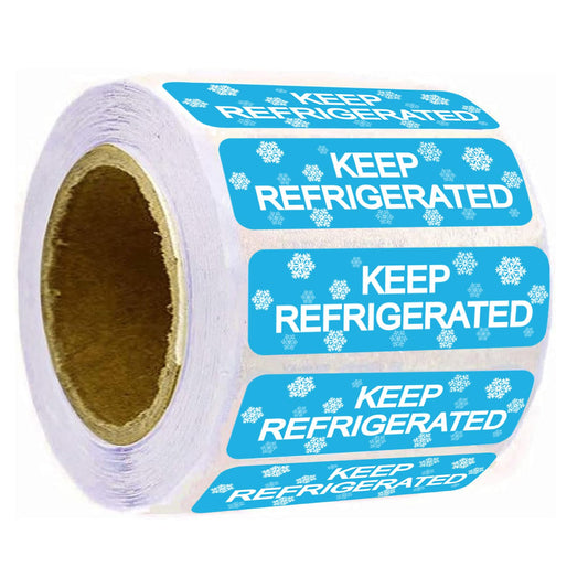 wootile Rectangle Keep Refrigerated Stickers Waterproof Shipping Labels 0.5 X 1.5 Inch Fluorescent Blue Keep REFRIGERATED/Cold Food Packaging Warning Label 500 Adhesive Labels for Pharmacy,Drug Store o.5 X 1.5