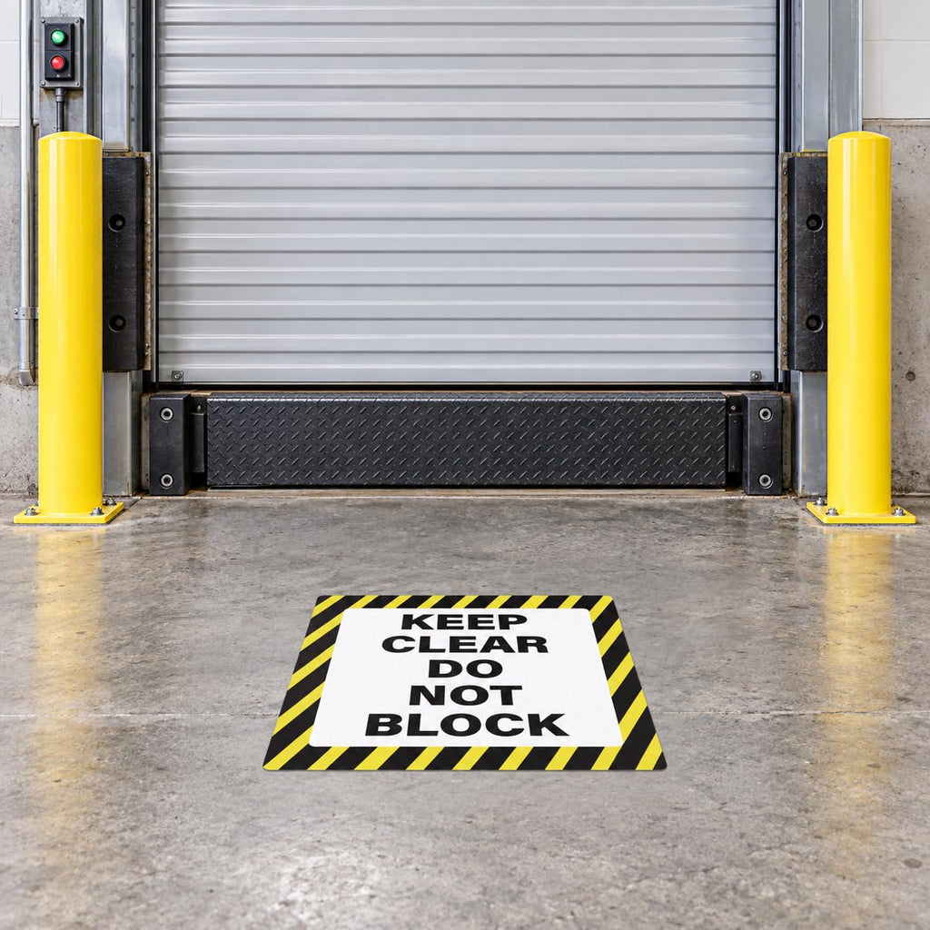 5 Pack Keep Clear Do Not Block Stickers 17 × 17 Inches