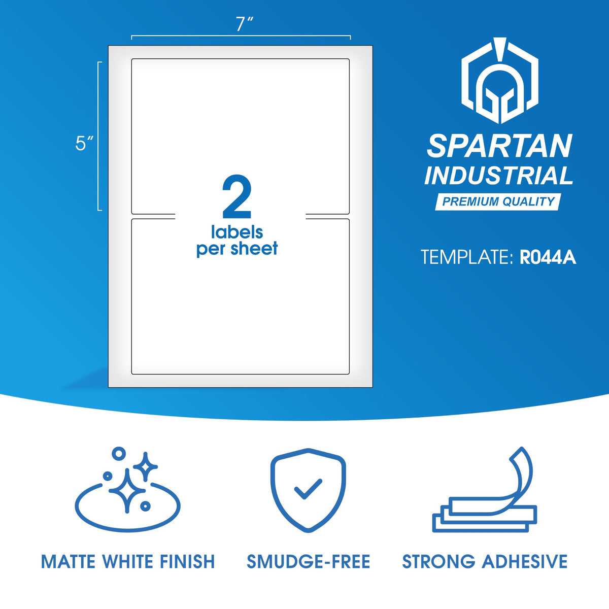 5" X 7" Matte White Printable Half Sheet Shipping Labels 200 Labels