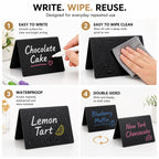 20 Pack Acrylic Chalkboard Signs with 8 Liquid Chalk Markers & 2 Cleaning Cloths, Reusable Double Sided Mini Table Signs
