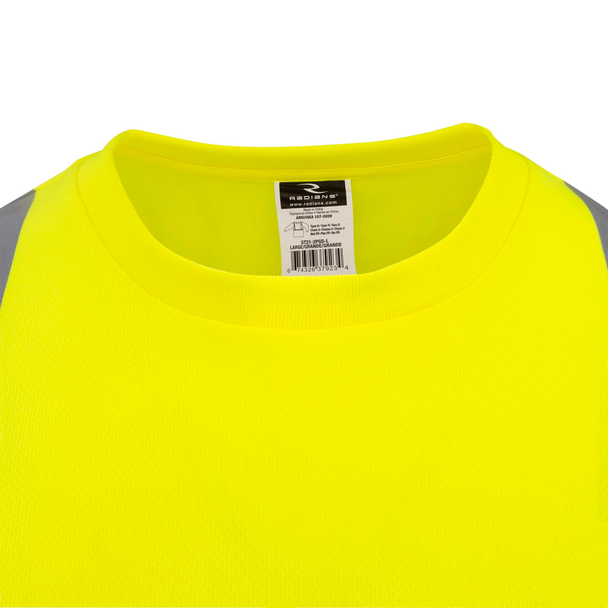 RADWEAR ST21-2 Type R Class 2 Long Sleeve Moisture Wicking Reflective Safety T-Shirt for Men and Women, Hi-Vis Green, XL X-Large