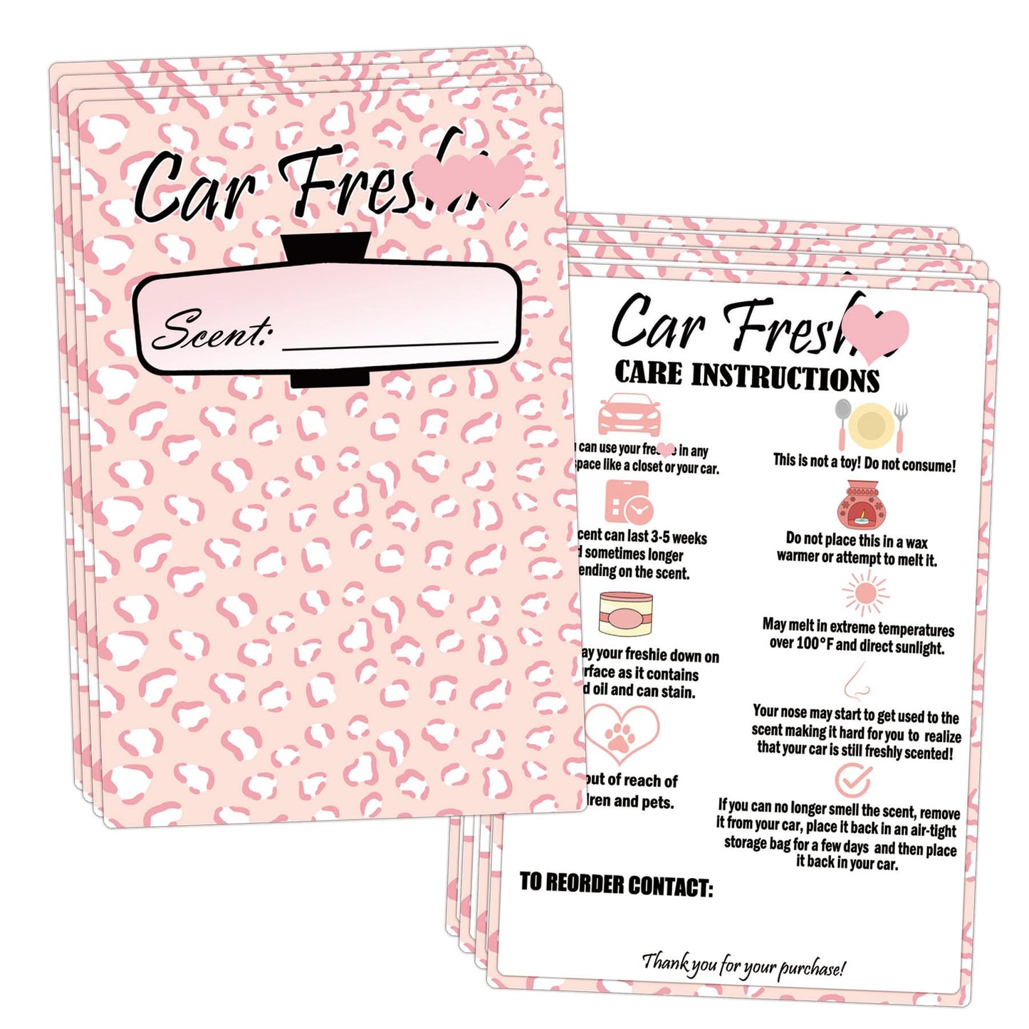 Car Freshiess Insert Cards Freshie Scent Label 4”x6”Care Instruction Cardstock DIY Crafts Label Stickers for Freshies Car Business,Beads and Silicone Molds Supplies 50 Pcs (Color2) Color2