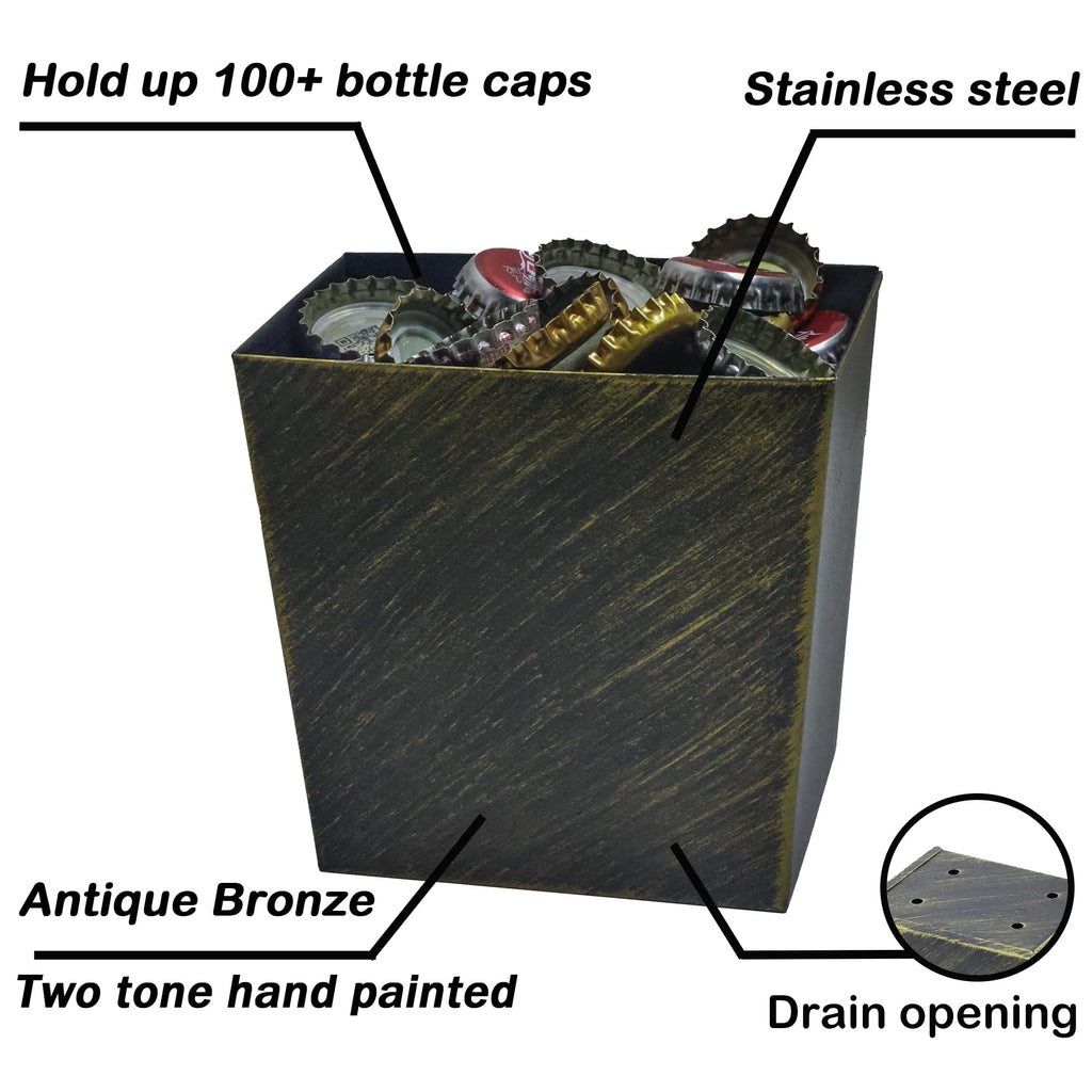 Vintage Beer Bottle Cap Catcher Holder Wall Mounted Drain Opening Bronze