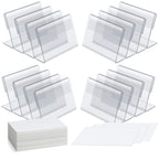 40 Pack Mini Clear Acrylic L-Sign Holders, 3.5 x 2.4 Inch