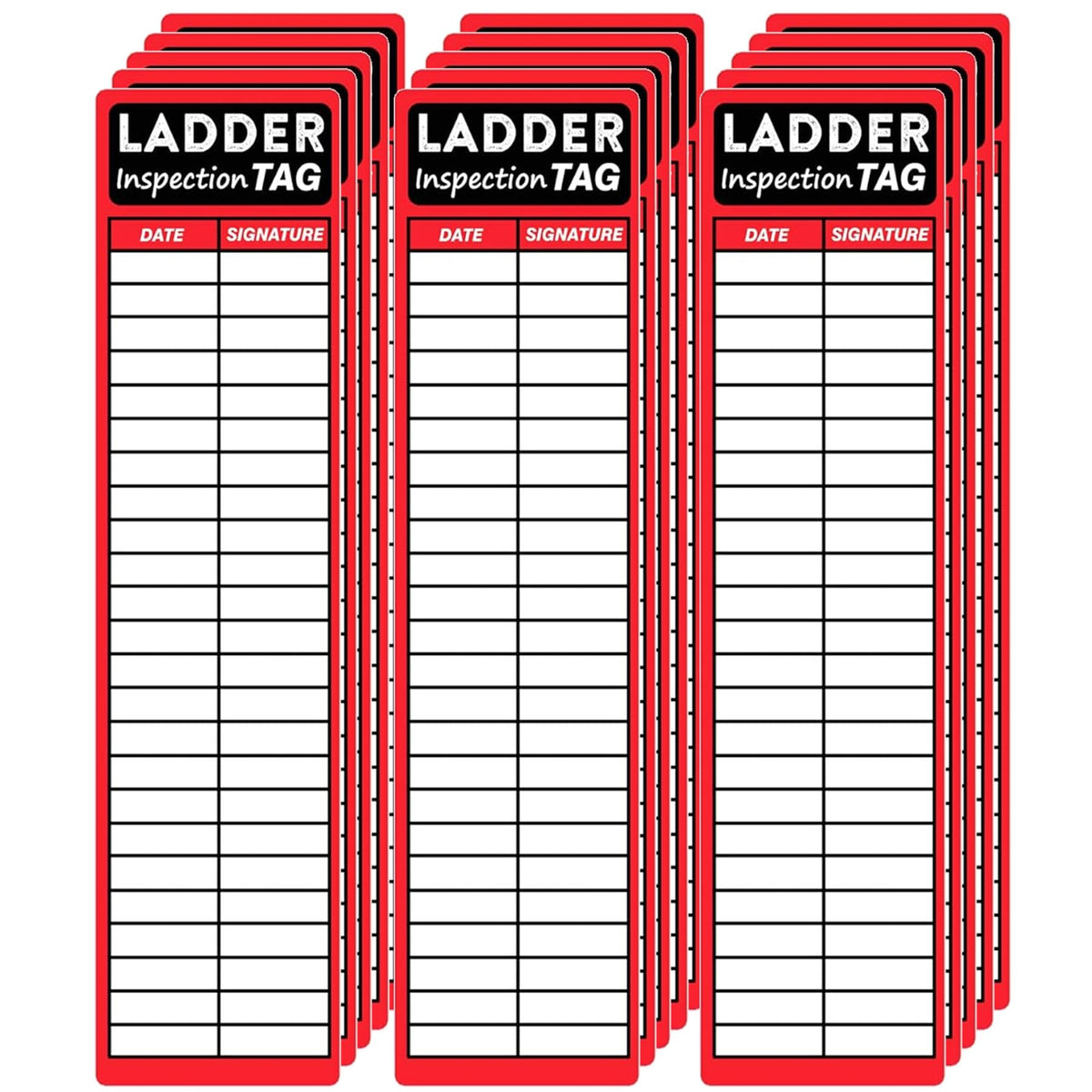 Ladder Inspection Labels Safety Stickers Ladders Red Safety Inspection Tags 8.5 x 2 Inch