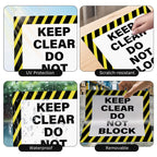 5 Pack Keep Clear Do Not Block Stickers 17 × 17 Inches