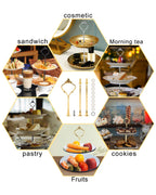 6 Set Tiered Tray Hardware – Cake Stand Fitting Kit for Dessert Display Gold & Silver & Black M
