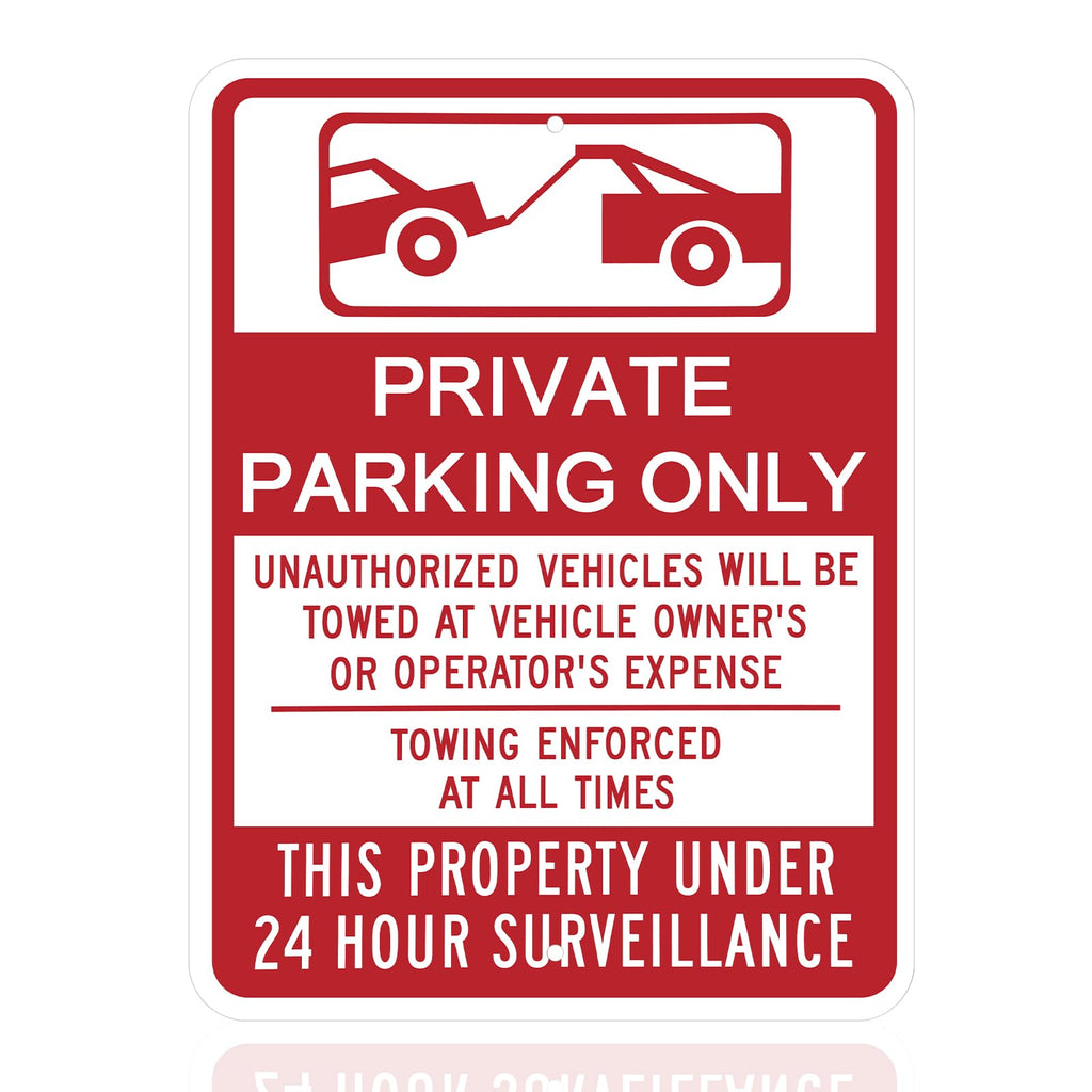Zonon 1 Pack Private Parking Only Sign, 18" x 24"