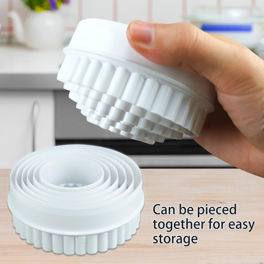 12 Pieces Display Stands for Pyrex Round Bowls Risers for Pyrex Bowls Stacker Stacking Rings for Cabinet White
