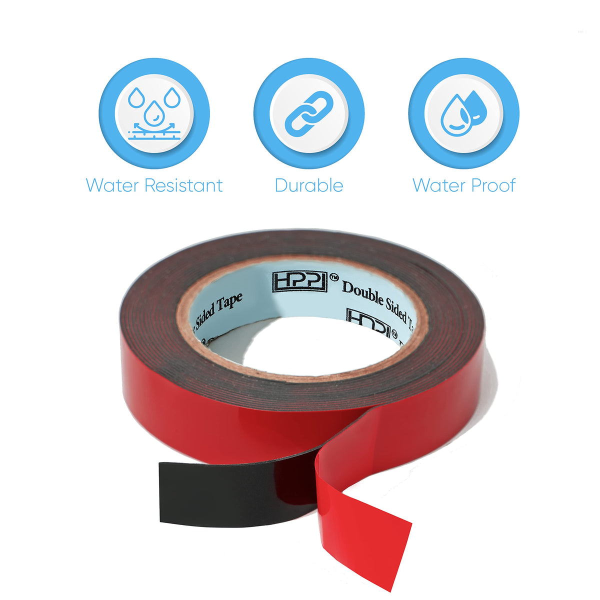 HPP Double Sided Tape, Heavy Duty Tape, Strong and Permanent for Outdoor and Indoor (1 in x 16 ft) 1in x 16ft