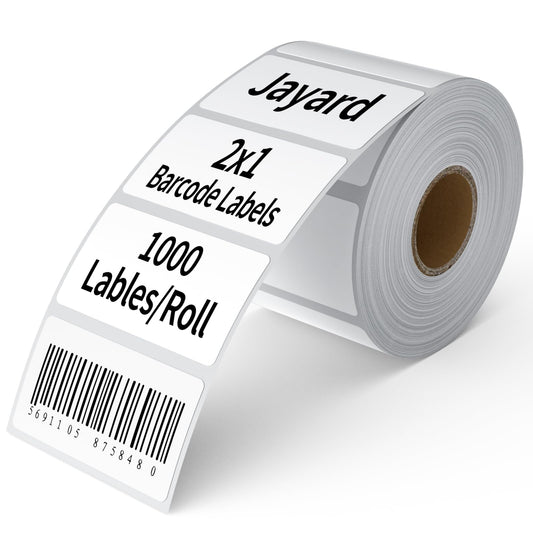 Direct Thermal Label 2x1, Thermal Labels for Barcodes, Return Address, File Folders - Barcode Stickers Compatible with Rollo, Munbyn, Zebra, Godex - 1Roll, 1000 Lable, White Sticker Labels 2x1-white