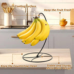 CAPHONT 2 Pack Banana Holder Stand Black Detachable Banana Stand Metal 2pcs