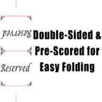 Freestanding Reserved Cards for Wedding Reception Tables, 20 Pk Black and White Design. Double-Sided 5x5.5 Table Tents Are Elegant, Versatile Event Decor for Banquet Hall, Ballroom, Party and Luncheon