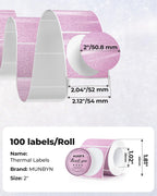 2" Glitter Thermal Labels 100 Labels/Roll+2" Holographic Round Thermal Labels 400 Labels/Roll