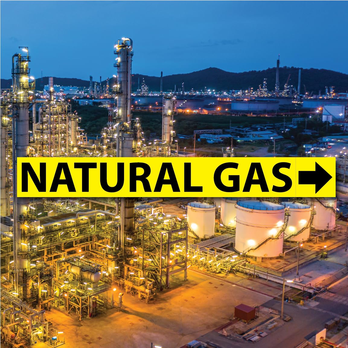 (10 Pack) Natural Gas Pipe Labels Stickers With Arrows, 1 x 8 Inch Self Sticking 6mil PVC Natural Gas Pipe Markers for Pipes, Inspections, Detector, Regulator and Heaters