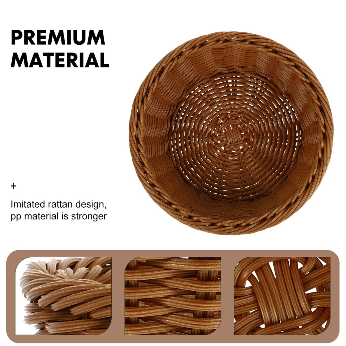 Round Woven Storage Basket 9.92 X 9.92 X 3.14 in Imitation Rattan Bread Holder for Kitchen Counter Snacks Fruits Candy Bakery Display Household Serving