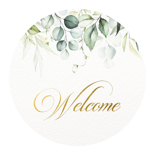 Mobiusea Creation Welcome Stickers | 2 inch | Gold Foil | 60pcs Waterproof Greenery Welcome Bag Stickers for Wedding, Bridal Shower, Birthday, Baby Shower, Party Gift Bags