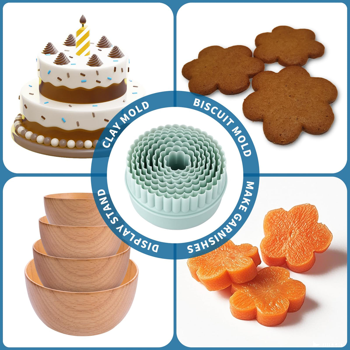 Plus tard 16-Piece Pyrex Bowl Stacker Rings, 2 Display Sets