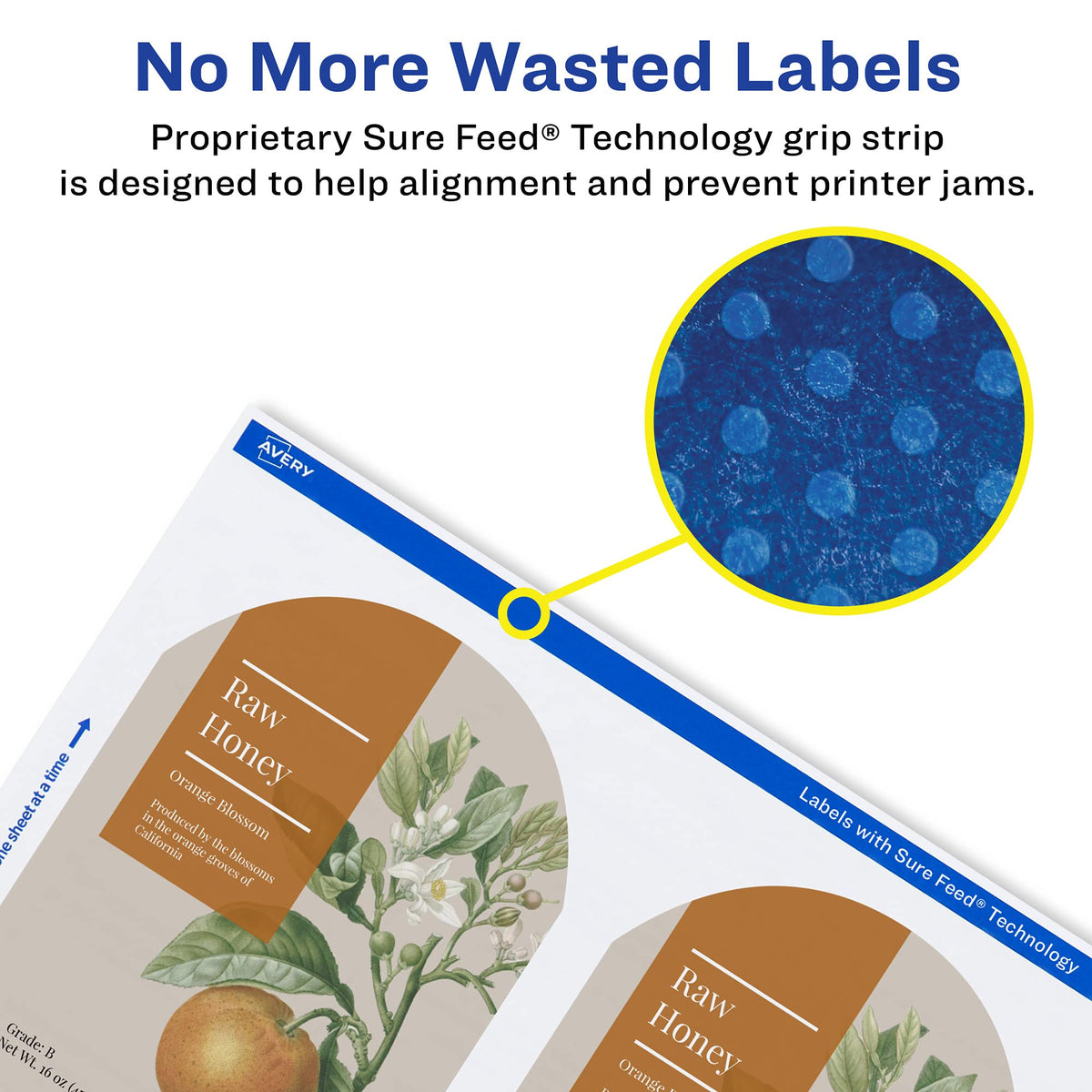 Avery® Printable Durable White Arched Labels, Sure Feed® Technology, 3" x 2.25", Print-to-the-Edge, Waterproof Labels, Laser & Pigment-Based Inkjet Compatible, 90 Total 90 labels