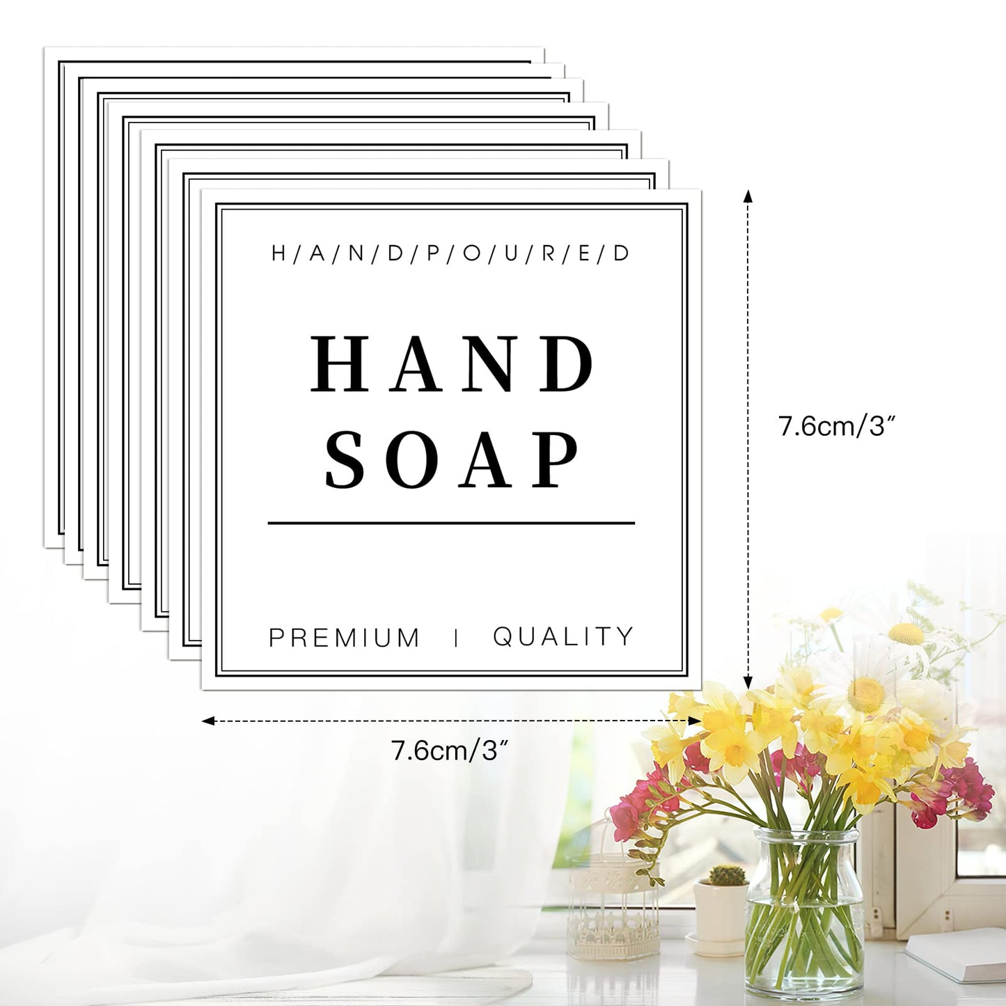 32PCS White Waterproof Labels for Bottles, Shampoo and Conditioner Dispenser Label Stickers, Bathroom Hand Soap Label Stickers, Mouthwash Labels for Glass/Plastic Spray Bottle