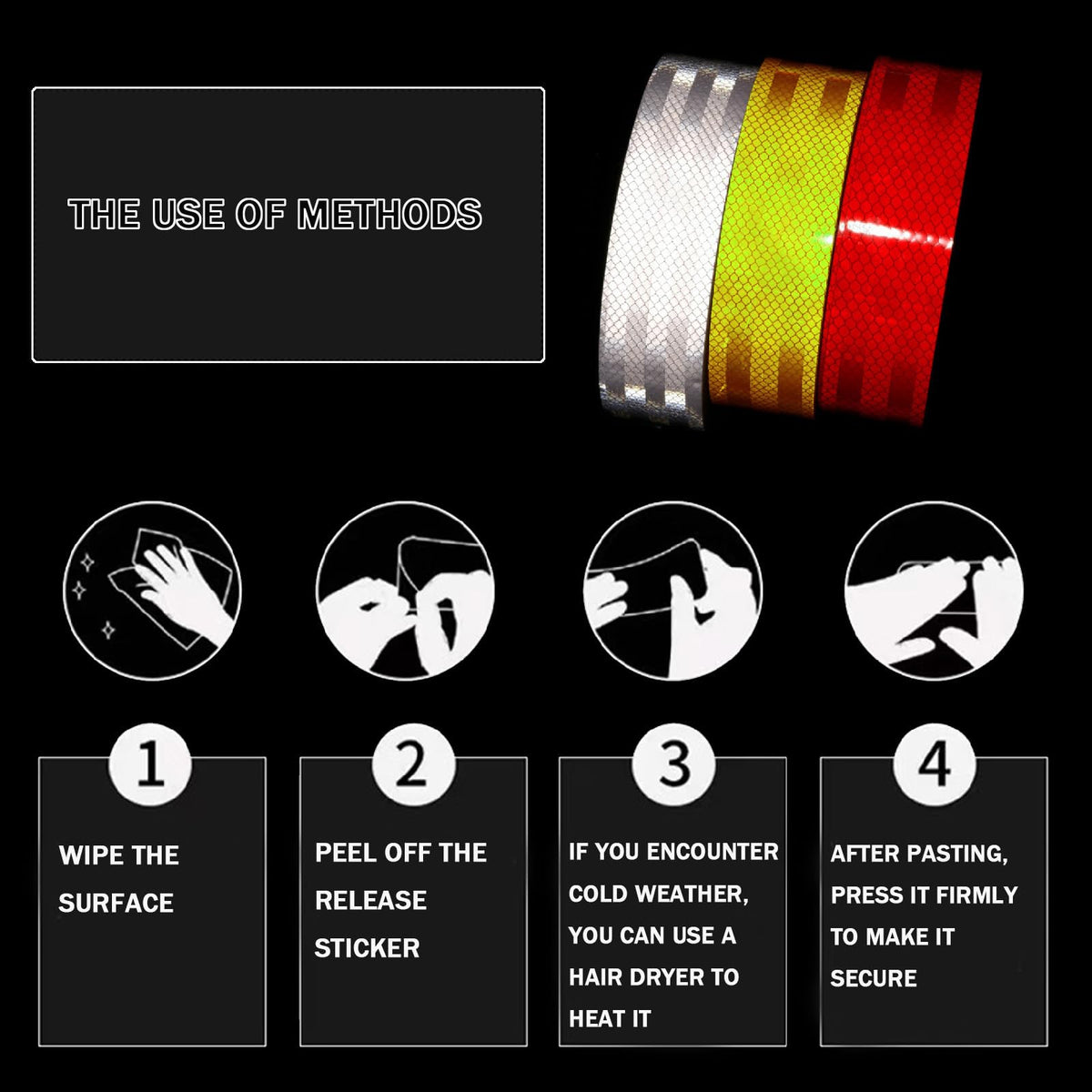 White High Visibility DOT-C2 Reflective Tape 2 inch x 50 feet Safety Warning Conspicuity Tape Waterproof Self-Adhesive Tape for Trailer Vehicles Trucks Vans Bikes Cargos Helmets Poles ‎2 IN X 50 FT White