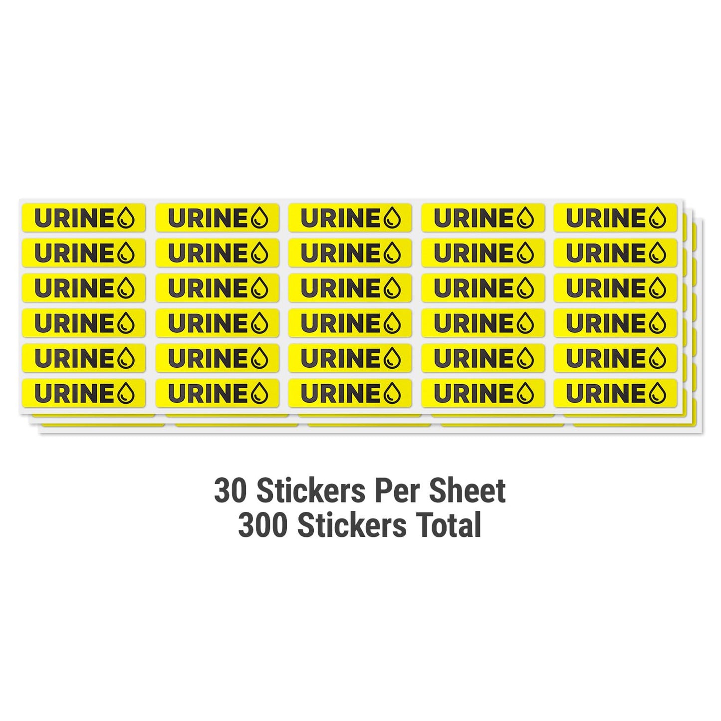 TucoDeals | 1.625" X 0.375" Urine Specimen Medical Stickers - Yellow Medical Laboratory Testing Healthcare Veterinary Label Stickers, Strong Adhesive (300 Labels on Sheet) 300 Labels