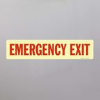 SmartSign “Emergency Exit” Label | 4" x 18" Glow-in-The-Dark Laminated Vinyl, Made in USA