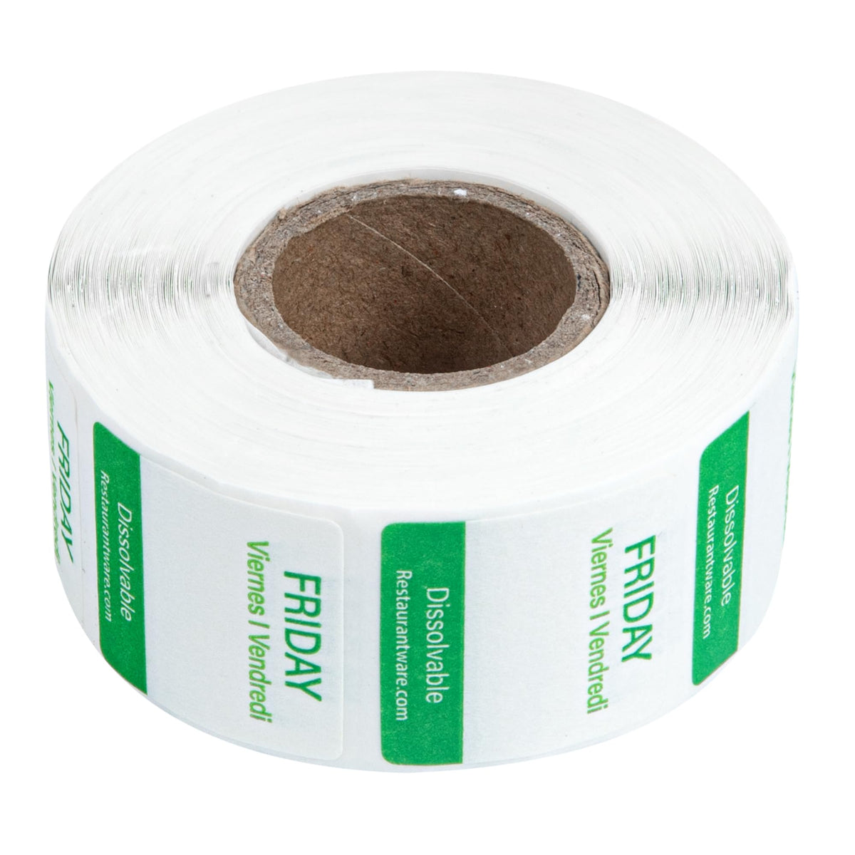 Restaurantware RW Smart 1 Inch x 1 Inch Food Rotation Labels 3500 Dissolvable Food Safety Labels - Premium Trilingual Paper Day Of The Week Labels For Food Storage Or Prep Weekly 7-Day