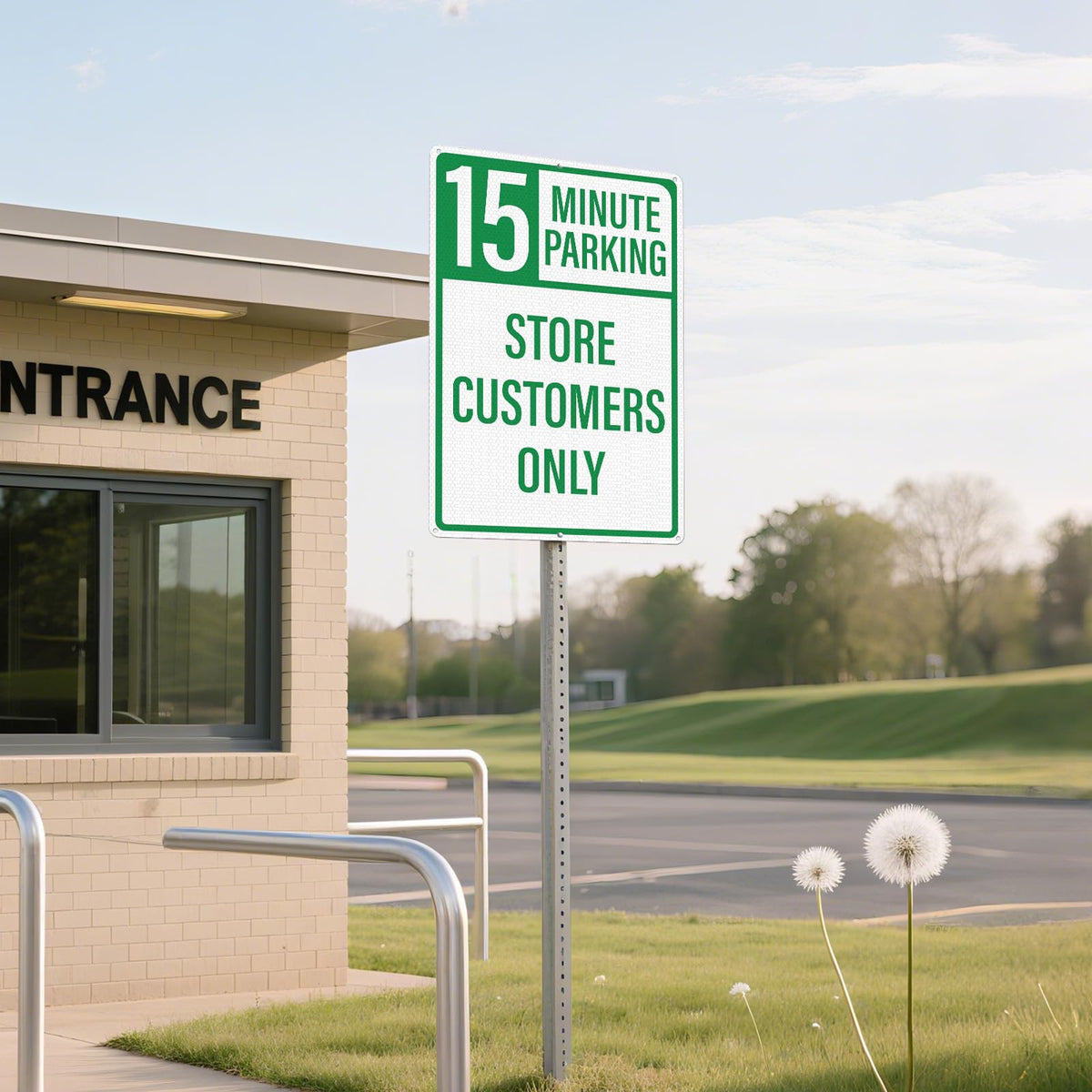 2 Pack 15 Minute Parking Store Customers Only Signs 18 x 12 Inches
