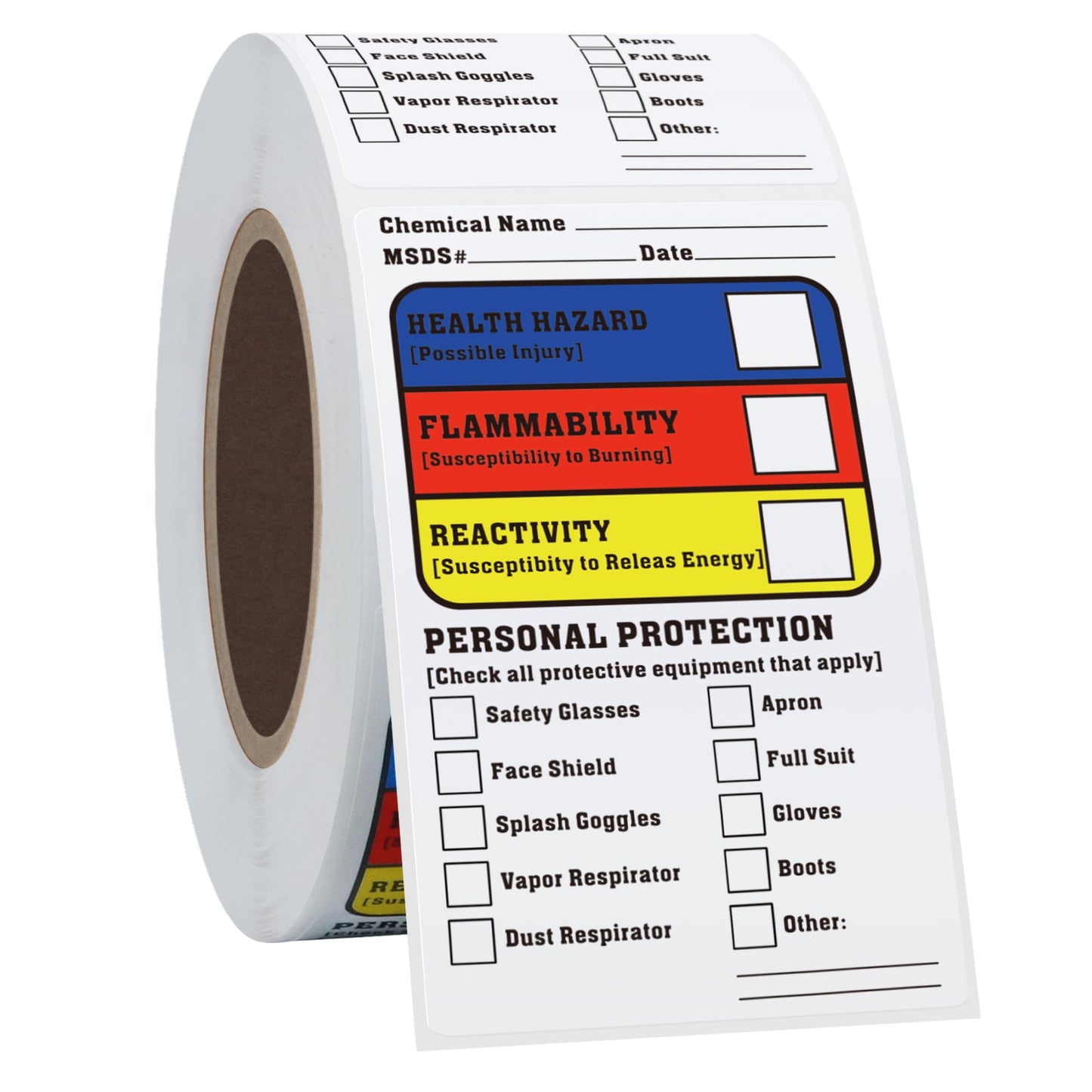 Hybsk 300pcs Blank Writeable Sign SDS MSDS Chemical Name HMIG Write-in 2.5" x 1.5" Sticker Label for Warning Workplace Personal Check Secure Material Labeling