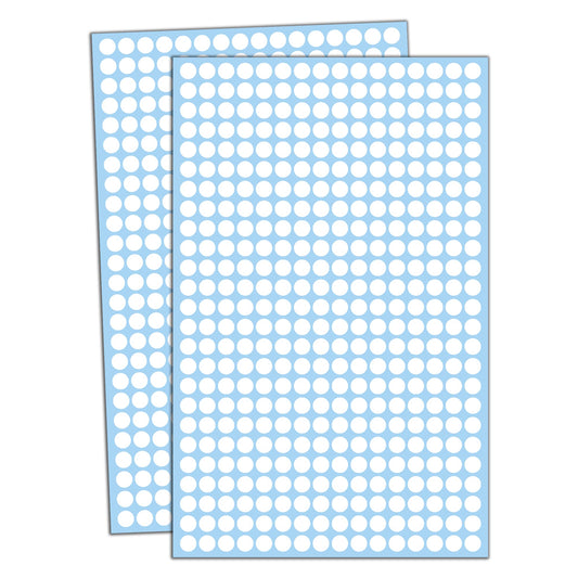 6000 Pack - 1/4" Small Dot Stickers Round Labels - White 6,000 Pack