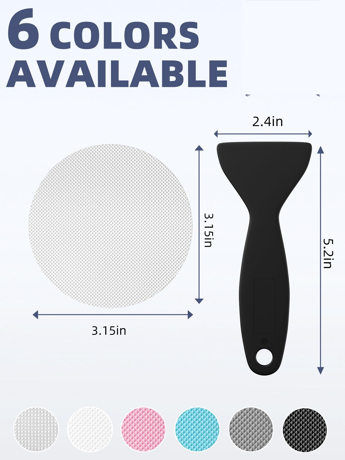 Secopad Round Non Slip Bathtub Stickers with Scraper, 36PCS, Clear 36