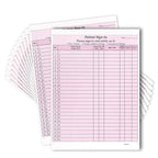 NextDayLabels Patient Sign-in Sheet, 3-Part, Made in USA, Burgundy, 25 Sets