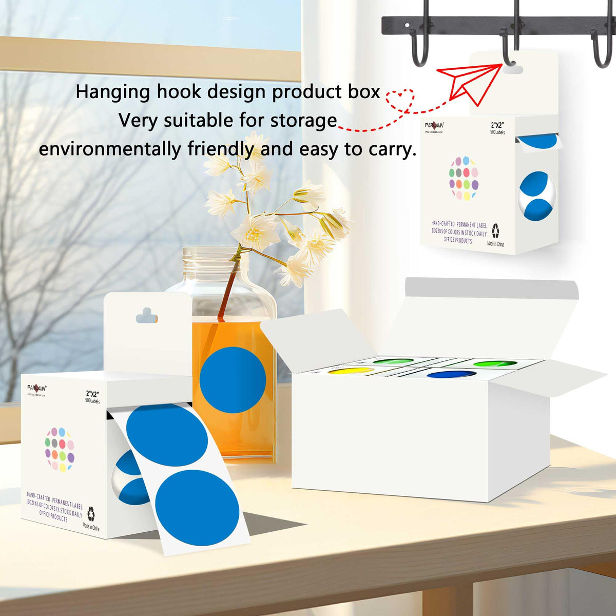 2 inch Round Color-Code Dot Sticker Label, 4 Roll 2000PCS Blue Sticker 4 Rolls-2000PCS