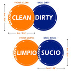 2 Pack Clean Dirty Dishwasher Magnet, Dishwasher Clean Dirty Sign