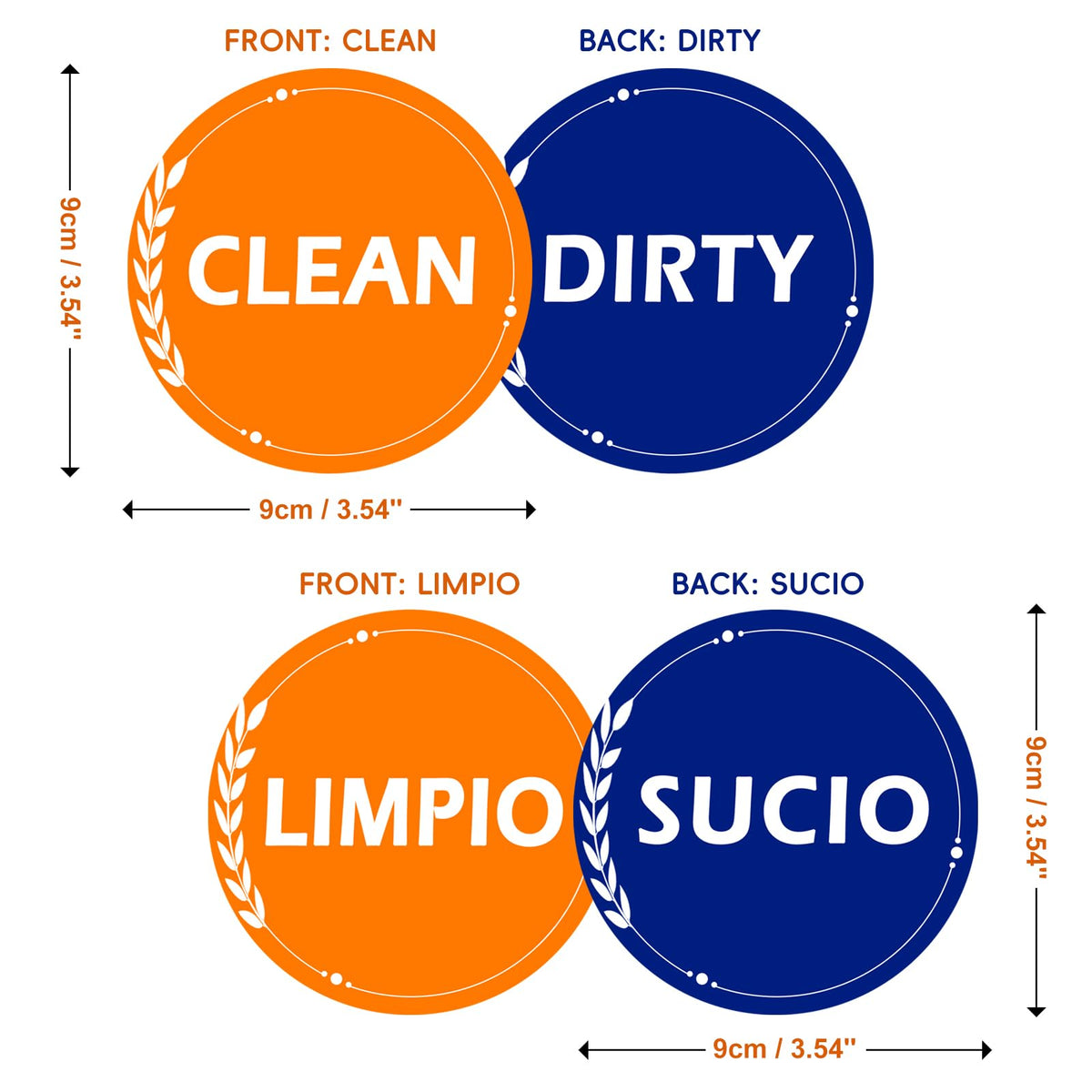 2 Pack Clean Dirty Dishwasher Magnet, Dishwasher Clean Dirty Sign