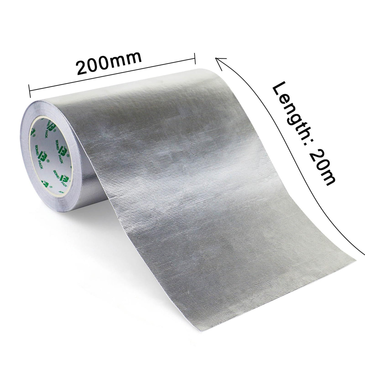 BOMEI PACK Adhesive Aluminum Foil Heat Shield Tape 1Pack 8inch x 66ft, Barrier Fiberglass Thermal Insulation Reflective Material High Temp Protectionn 8in*66ft