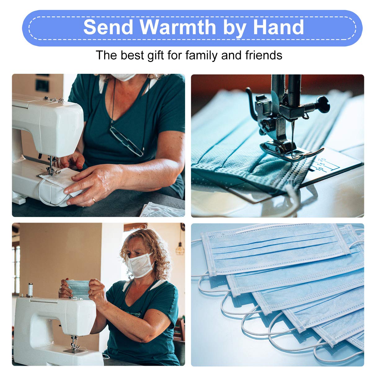 100PCS SEWPASAM sewing machine needles set with universal sizes for Singer, Brother, Janome, Varmax sewing machines.