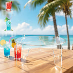 GeeRic Acrylic Beverage Dispenser Stand Only, Clear Heavy Duty Drink Dispenser Riser, Max 8.1 Inch Holder for Glass Beverage Jars, Beach Picnic Party Catering Outdoor