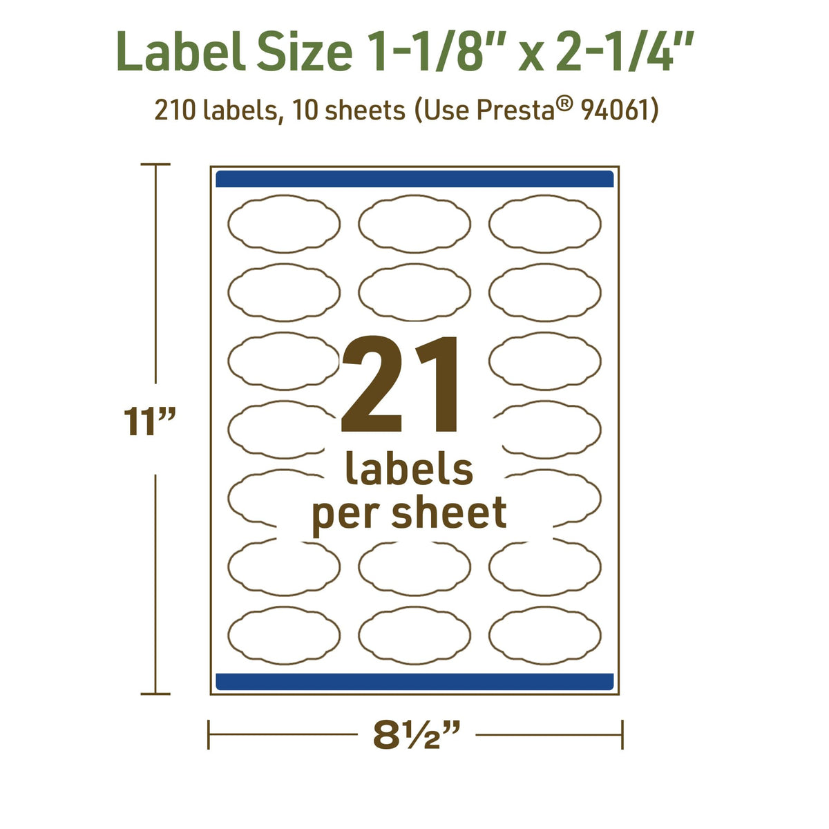 Avery® Dissolvable Oval Scalloped Labels, Sure Feed® Technology, 1-1/8" x 2-1/4", Matte White, Print-to-The-Edge, Laser/Inkjet Printable, 210 Labels Total