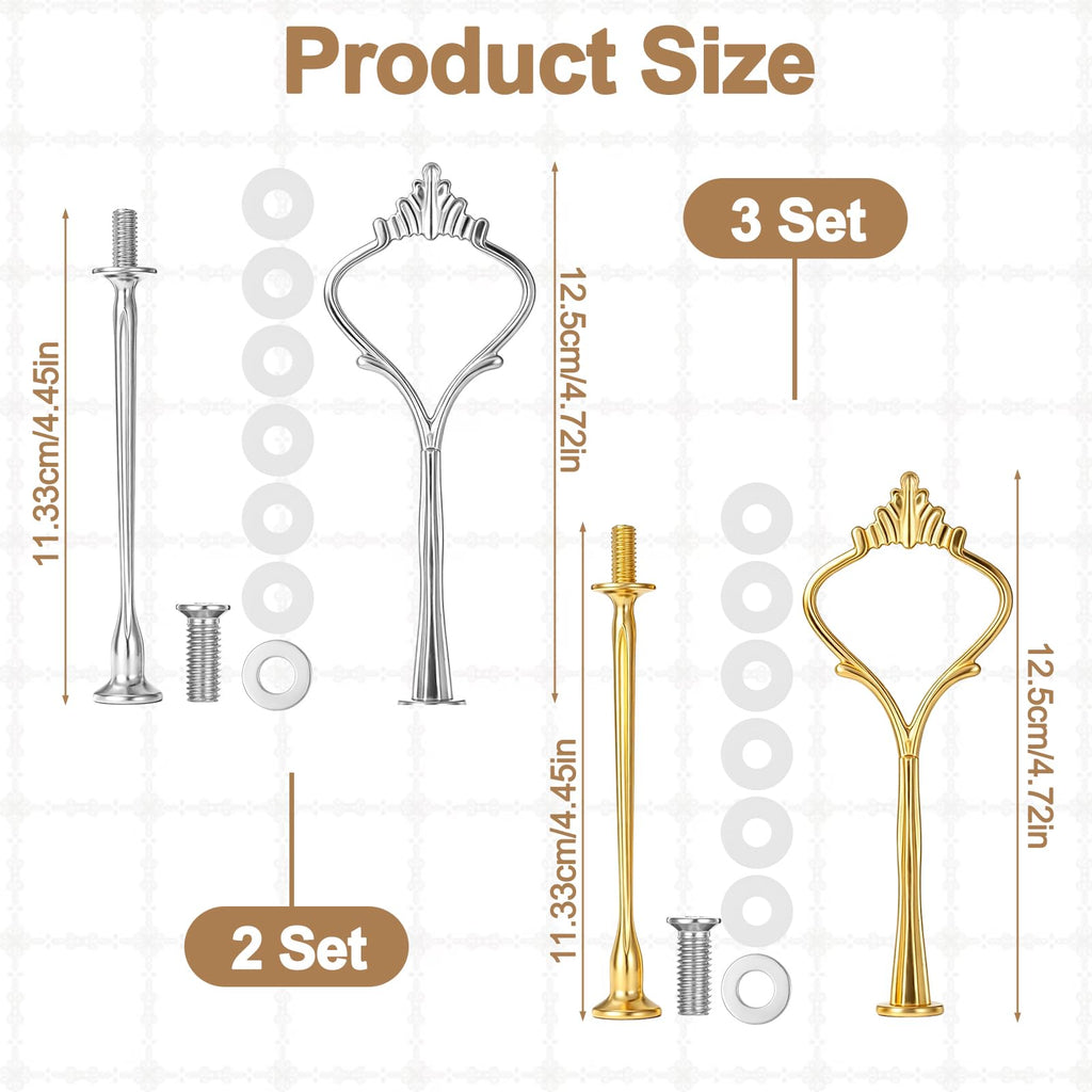 5 Sets 2 Tier Cake Stand Hardware, Tiered Tray Hardware Kit
