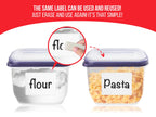 Reusable Dry Erase Labels 3x4 in 48 Pk - Fridge Freezer Storage Bins 3x4" White