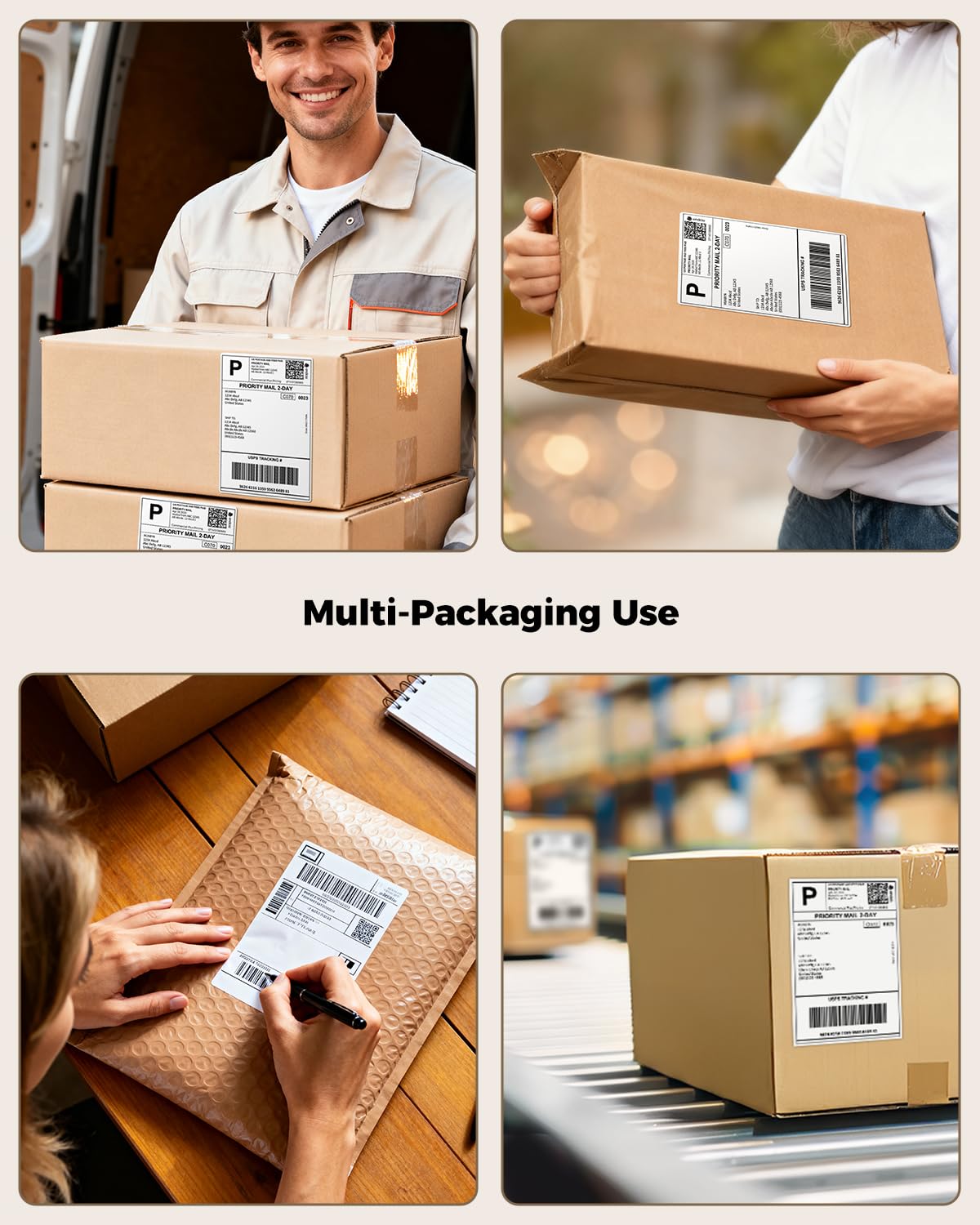 SVANTTO 4x6 Thermal Labels, Strong Adhesive and Perforated Shipping Labels, Thermal Printer Labels for Mailing Postage Address（500Pcs/Stack） 500 Labels