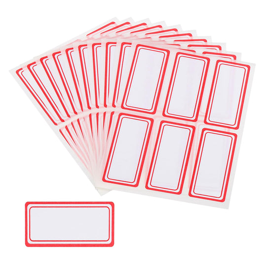 M&G 600 Pcs Name Tag Stickers, Name Labels Stickers Waterproof Adhesive Labels Blank for Stuff-Daycare Supplies Bottle Clothes Fabric Folder Office Camp, 24x55mm, Red White