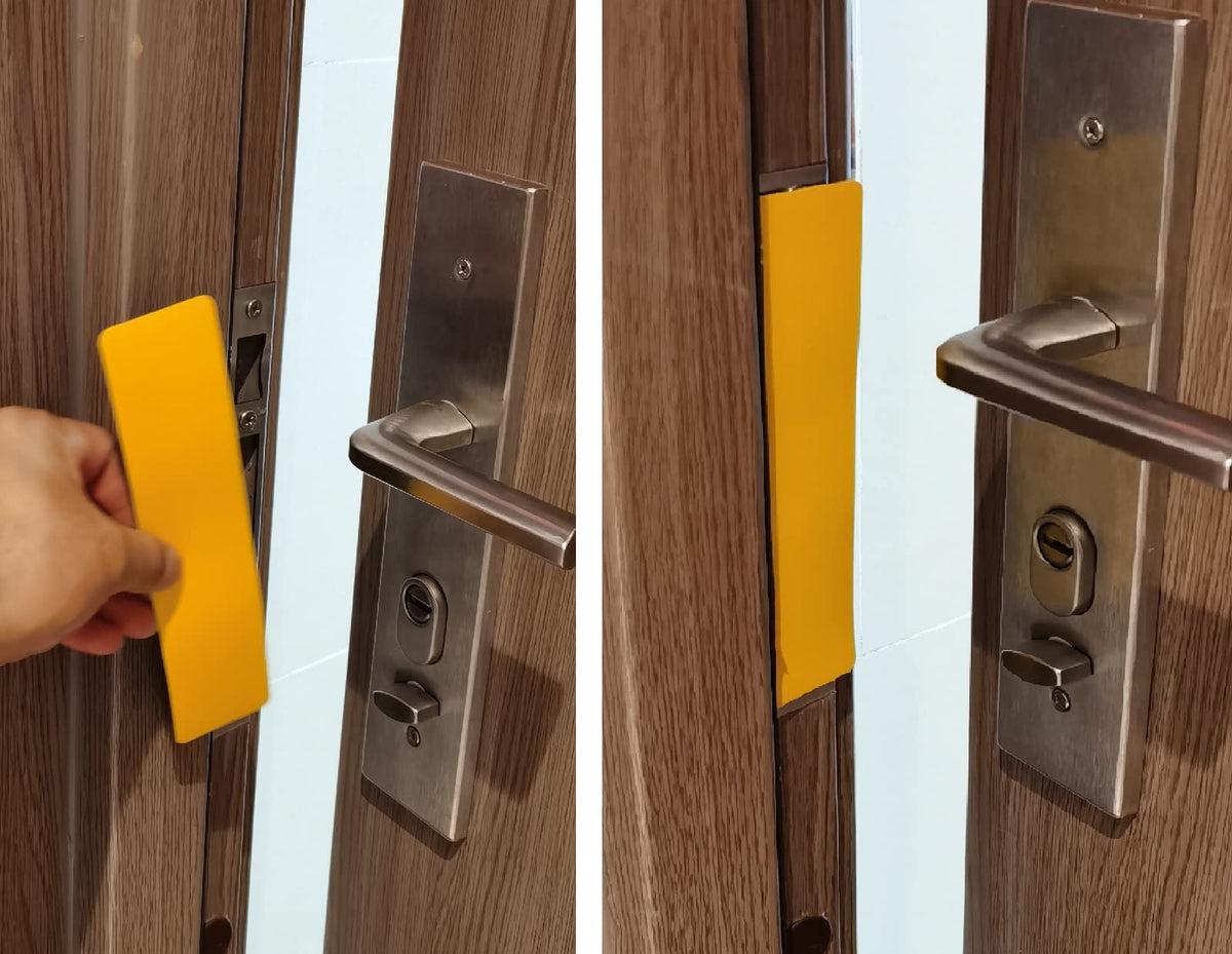 12 Pack Magnetic Lockdown Strips for Iron Door Frames High Density Magnet Security Devices Smooth Pvc Layered Magnetic Strip (Yellow 12Pack) Yellow 12Pack