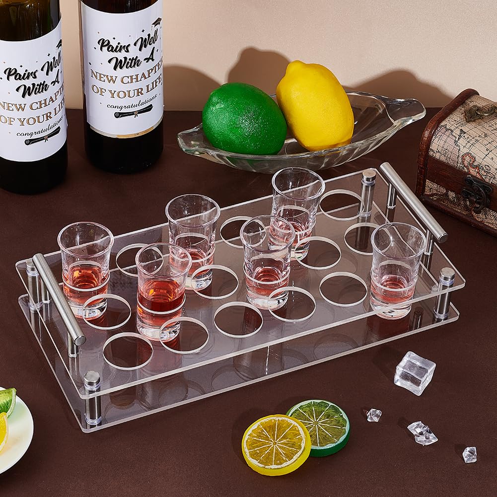 UNICRAFTALE 18 Shot Glass Serving Holder Tray for Home Bar