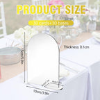 30 Pcs Clear Arch Acrylic Sign With Stand, Blank Arched Round Top Sheet for DIY Table Numbers, Wedding Photo Stand Holder, Party, Events, Parties Centerpieces Decor (4 x 6 Inch)