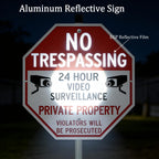 Large No Trespassing Signs Private Property with Stake for Outside 3 Pack
